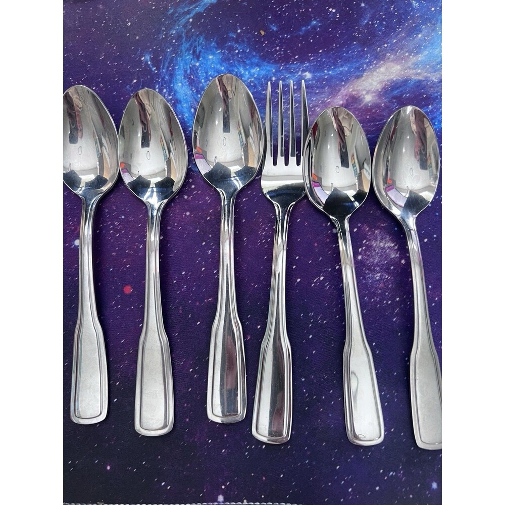 Reed & Barton Blake China 6 Piece Stainless Steel Flatware forks spoons